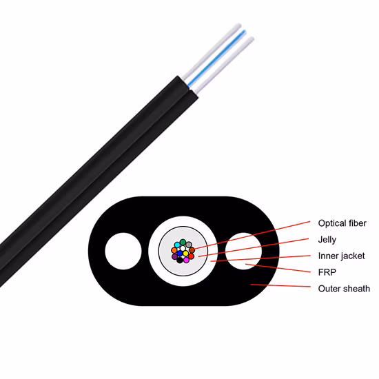 Gcabling 1 Sx Core Drop Optical Outdoor Indoor Single Mode Drop FTTH Fiber Optic Cable
