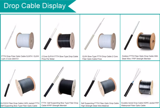 Gcabling 1 Sx Core Drop Optical Outdoor Indoor Single Mode Drop FTTH Fiber Optic Cable