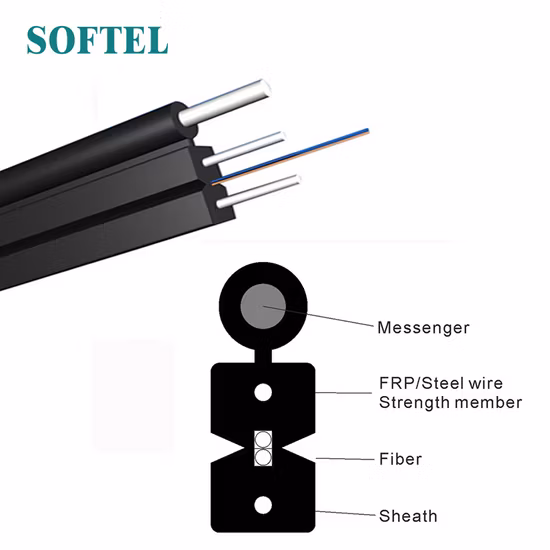Gcabling 1 Sx Core Drop Optical Outdoor Indoor Single Mode Drop FTTH Fiber Optic Cable