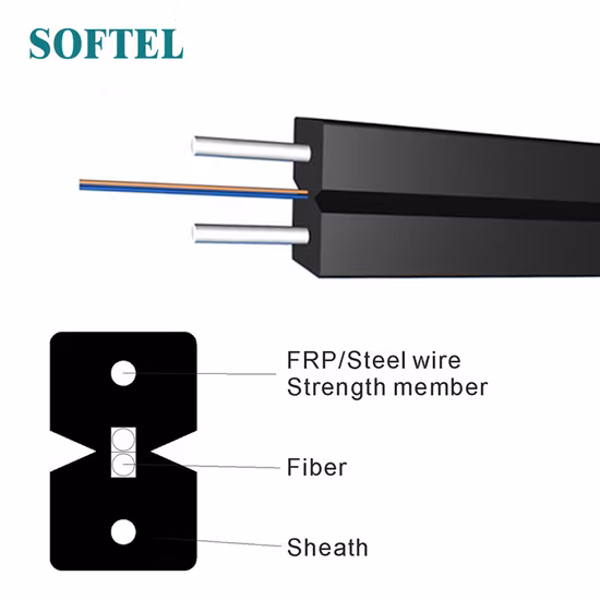 Gcabling 1 Sx Core Drop Optisches Single-Mode-Drop-FTTH-Glasfaserkabel für den Außenbereich und den Innenbereich